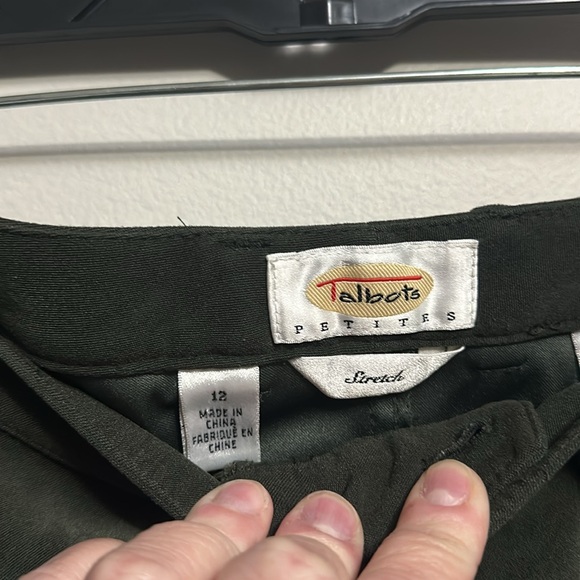 Talbots petites dark olive green long maxi skirt modest size 12 - Picture 2 of 4